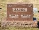 John F Zaugg and Mary Elizabeth Willaman Zaugg Cemetery Headstone