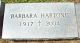 Barbara Bischoff Hartong Cemetery Headstone at Madison Memorial Cemetery